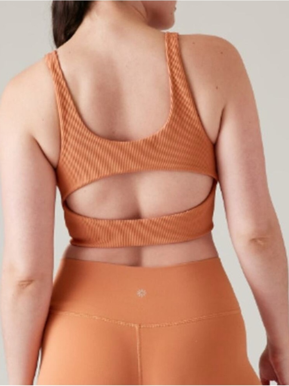 Athleta Ribbed Cutout Sports Bra - Terracotta Orange NWOT